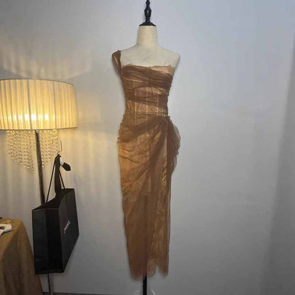 Corset Mesh Corset Slip Lace Dress – Elegant Semi-Formal Dress