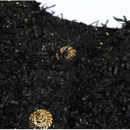 Cropped Tweed Knit Jacket Mini Skirt Suit