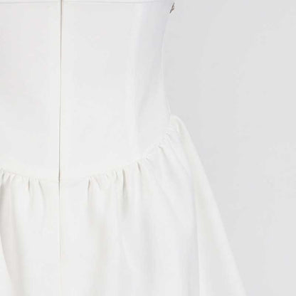 Crystal-Embellished Square-Neck Sleeveless Mini Dress