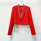 Crystal Embellished Crop Blazer One Button Diamond Short Top Jacket