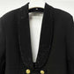 Crystal Embellished Jacket Tunic Spliced Button Diamond Blazer