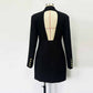 Crystal Embellished Jacket Tunic Spliced Button Diamond Blazer