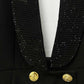 Crystal Embellished Jacket Tunic Spliced Button Diamond Blazer