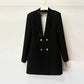 Crystal Embellished Jacket Tunic Spliced Button Diamond Blazer