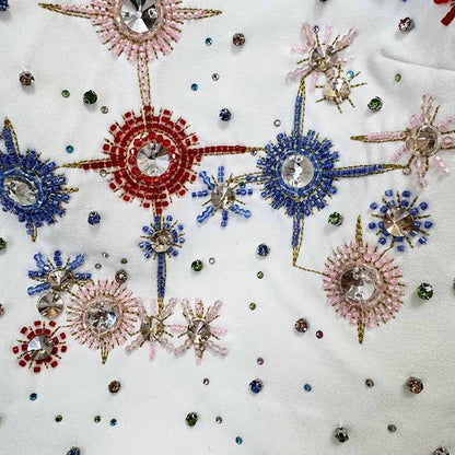 Crystal Long 2 Pieces Skirt Suits Sexy Crop Top Beading Midi Suit