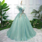 Custom Made Green Prom Dress Flying Sleeve Evening Dress V-Neck Party Dress