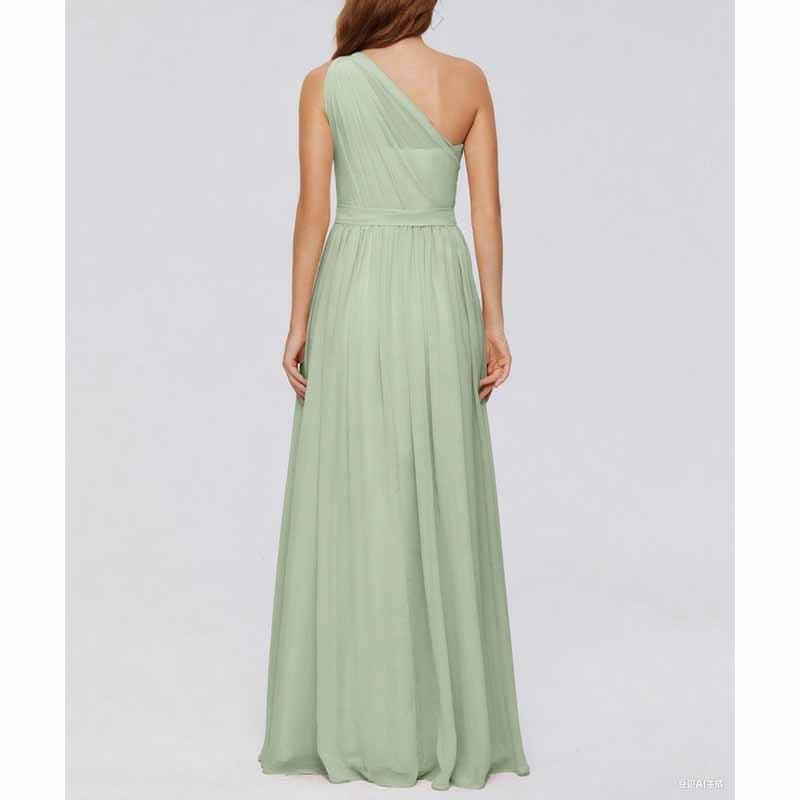 Custom One Shoulder Sage Green Long Bridesmaid Dress | Elegant & Tailored