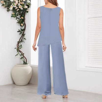 Mother of The Bride Pant Suit Wedding Elegant 3 Pieces Set Formal Suit