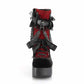 Demonia Platform Boots Black Red Heels Velvet Boots