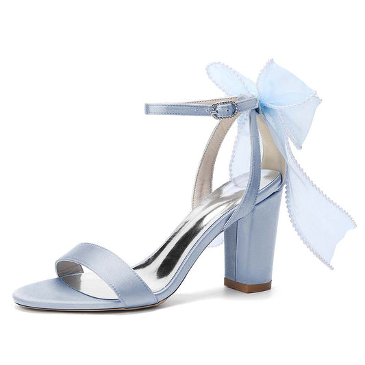 Elegant Bridal High Heel Sandals with Bow Detail – Perfect for Your Wedding Day