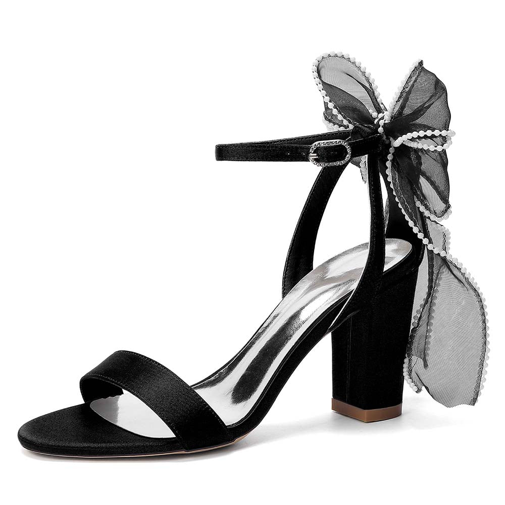 Elegant Bridal High Heel Sandals with Bow Detail – Perfect for Your Wedding Day