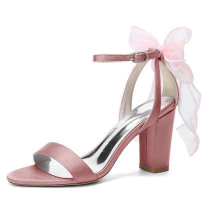 Elegant Bridal High Heel Sandals with Bow Detail – Perfect for Your Wedding Day