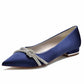 Women Party Flat Shoes Satin Bridal Shoes with Beaded