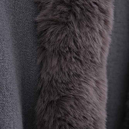 Faux Fox Fur Cardigan Cloak Shawl Wraps Winter Cover Up Shawl Cape Coat