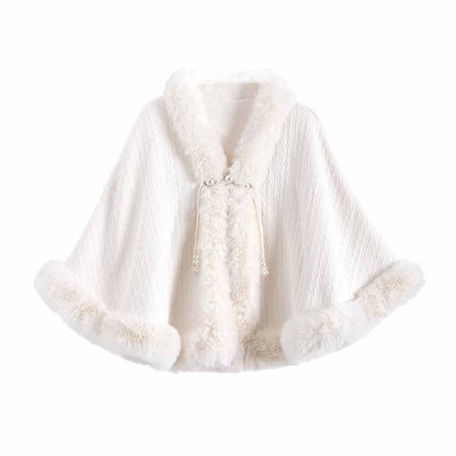 Faux Fur Shawl Women Wedding Party Shawl Winter Warm Bridal Dress Wrap Christmas Cape Shawls