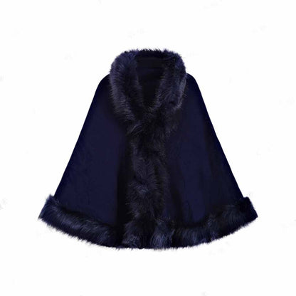 Faux Fur Shawl Wrap Bridal Winter Fur Cape Wedding Evening Party Shawl