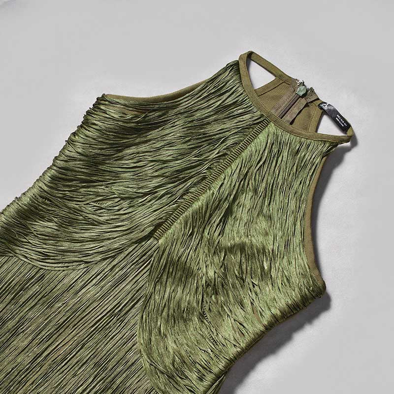 Glam Party Gown with Tassel Design - Perfect for Stage or Ball