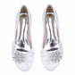 Flat Closed Toe Wedding Shoes Satin Crystal Detail Event Shoes