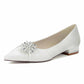 Flat Satin Wedding Shoes For Bridal Closed Toe Dress Shoes