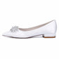 Flat Satin Wedding Shoes For Bridal Closed Toe Dress Shoes