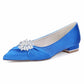 Flat Satin Wedding Shoes For Bridal Closed Toe Dress Shoes