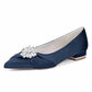 Flat Satin Wedding Shoes For Bridal Closed Toe Dress Shoes