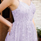 Floral Embroidered Event Dress Spaghetti Strap Prom Gown Bridesmaid Dress