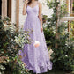 Floral Embroidered Event Dress Spaghetti Strap Prom Gown Bridesmaid Dress