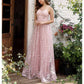 Floral Embroidered Event Dress Spaghetti Strap Prom Gown Bridesmaid Dress