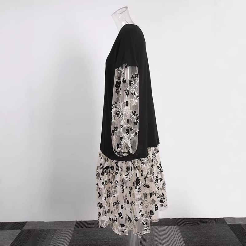 Floral Print V Neck Dress – Flowy Silhouette for Casual or Formal