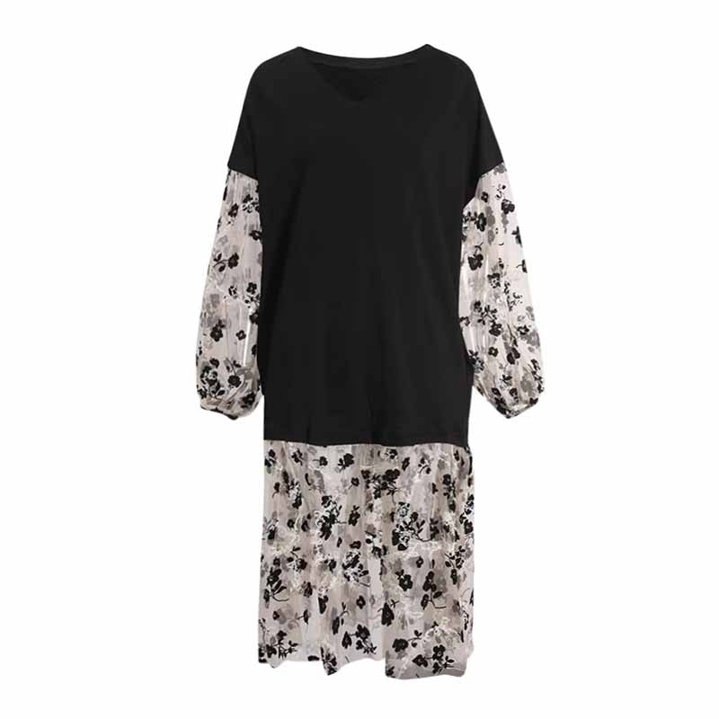 Floral Print V Neck Dress – Flowy Silhouette for Casual or Formal