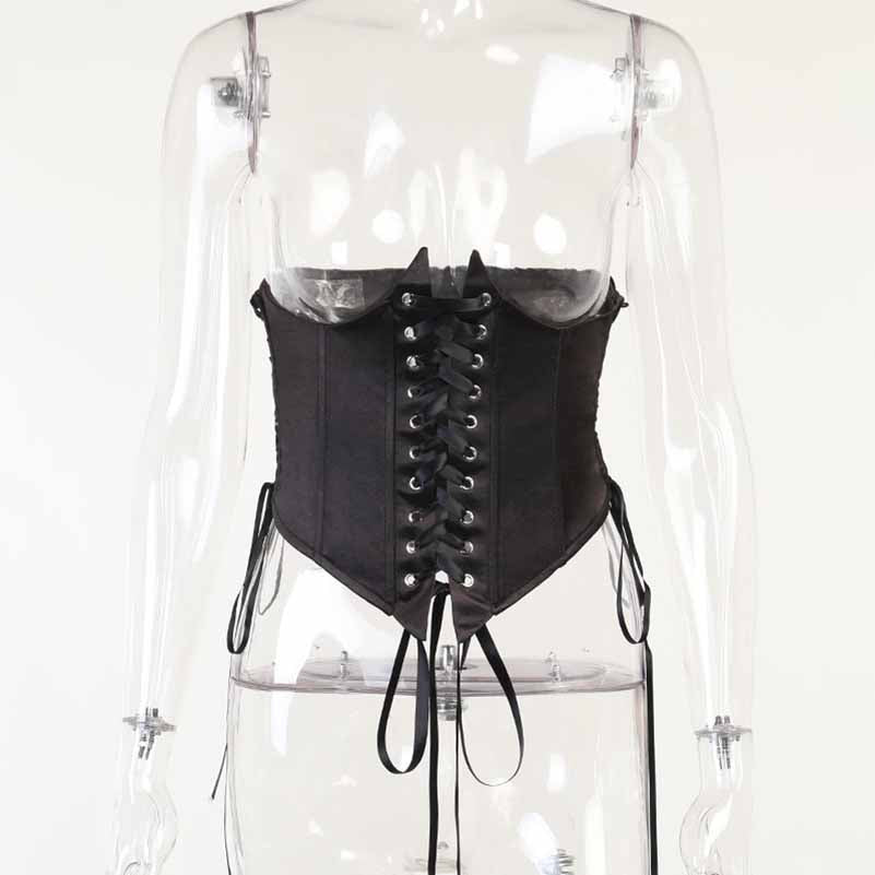 Front Corset Belt Asymmetric Lace-Up Corset Top