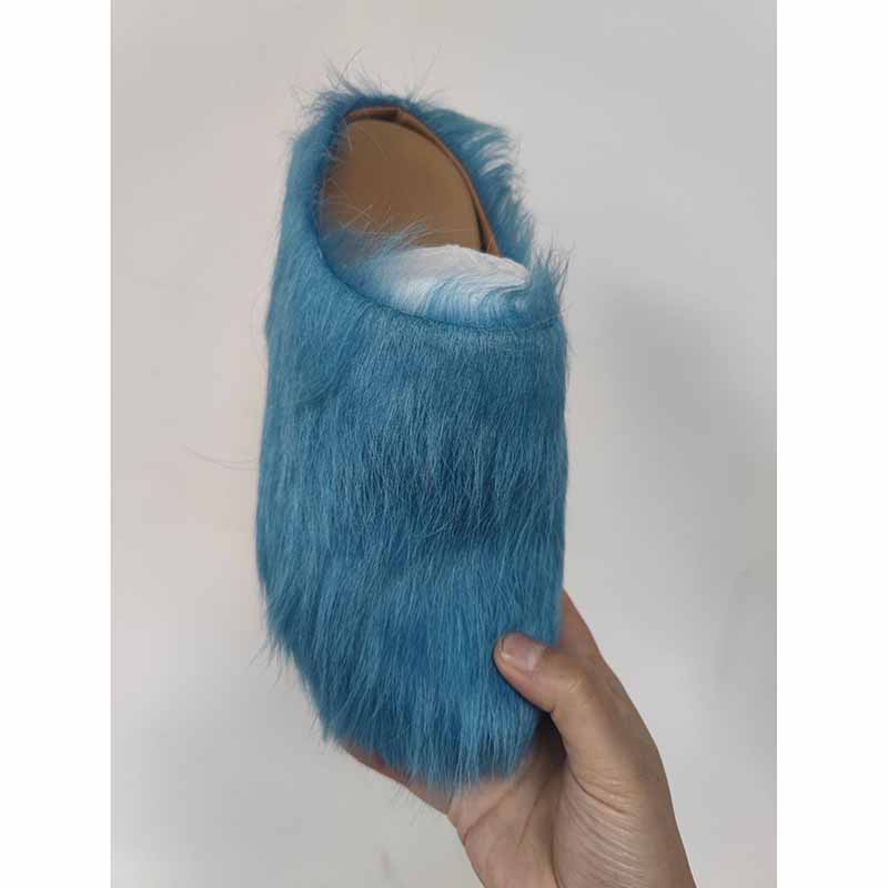  Womens Fussbett Sabot Calfskin Loafers Fur Slippers