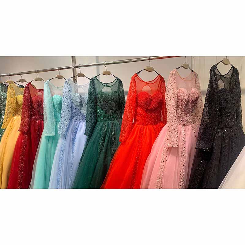 Glitter Sequins Long Sleeve Quinceanera Dresses Ball Gown Tulle Prom Dress