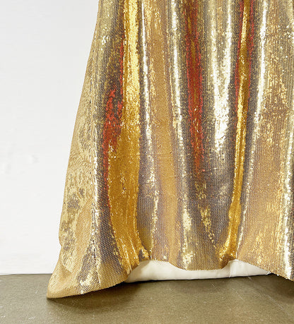 Gold Sequin Maxi Dress – Long Sleeve Elegant Evening Gown for Parties & Formal Events