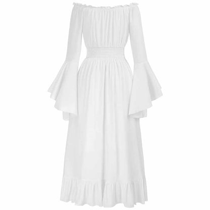 Gothic Dress Halloween Retro Off Shoulder Bell Sleeves Cosplay Dress