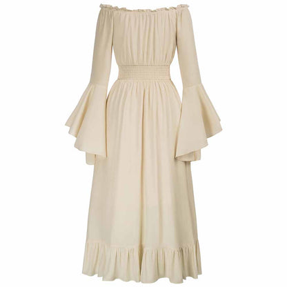 Gothic Dress Halloween Retro Off Shoulder Bell Sleeves Cosplay Dress