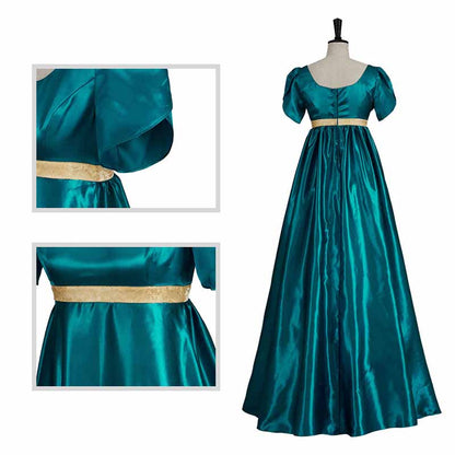 Gothic Lolita Dress With Lace Up High Waist Faire Princess Maxi Dress