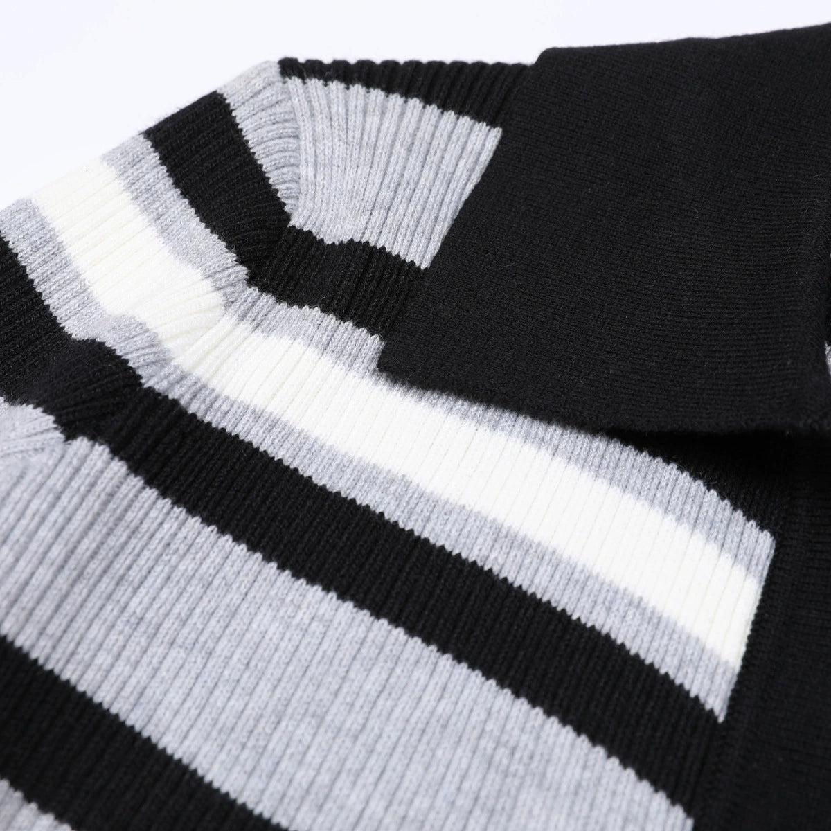 Grey Strip Rib Knit Top