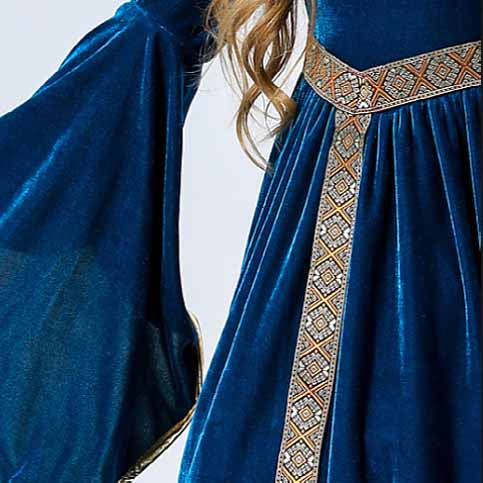 Halloween cosplay Medieval Retro Palace Noble Ball Performance Dress Children's Suede Flare Sleeves Long Dress