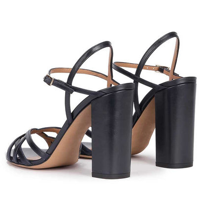 High Block Heel Sandals in Gold, Black, Silver, Nude, White