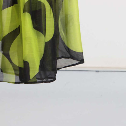 High Neck Floral Midi Dress Short Sleeves