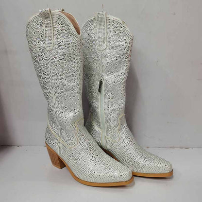 Sparkly Rhinestones Cowboy Cowgirl Style Boots Knee High Boots for Women