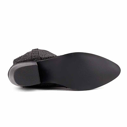 Sparkly Rhinestones Cowboy Cowgirl Style Boots Knee High Boots for Women