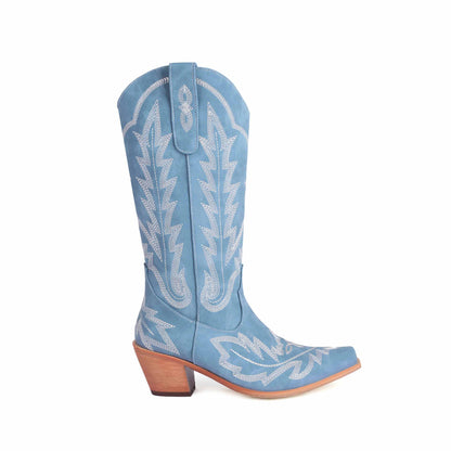 Cowboy Embroidery Boots for Women Knee High Cowgirl Boots