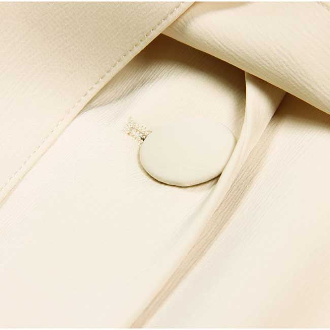 Ivory Women's Pantsuit with Belt | Elegant V-Neck Office Suit