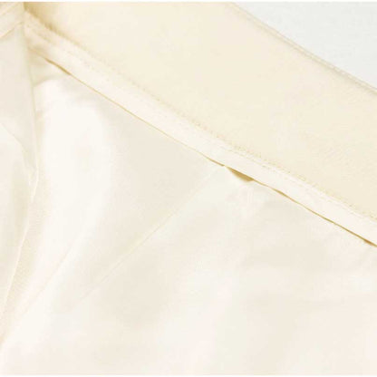 Ivory Women's Pantsuit with Belt | Elegant V-Neck Office Suit