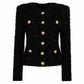 Knitted Buttons Tweed Jacket Cardigan Coat