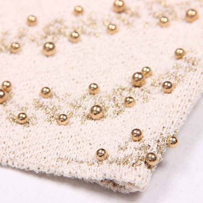 Knitted Halter Cropped Tops for Women Knit Tank Tops With Nail beads