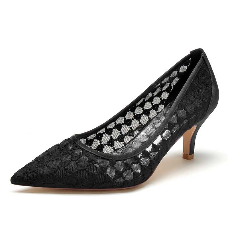 Knitted Mesh Low Heel Prom Shoes Slip-On Dress Shoes For Wedding